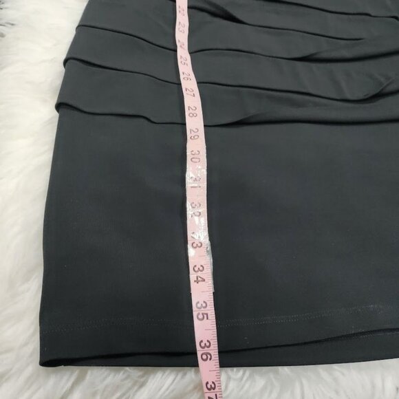 Carole Little Black Mother of The Bride Bodycon Tiered Square Neck Dress Size 14 - Picture 10 of 11